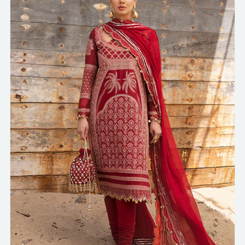 Pakistani brand new 3 piece full embroidery Hussain raher dresses
